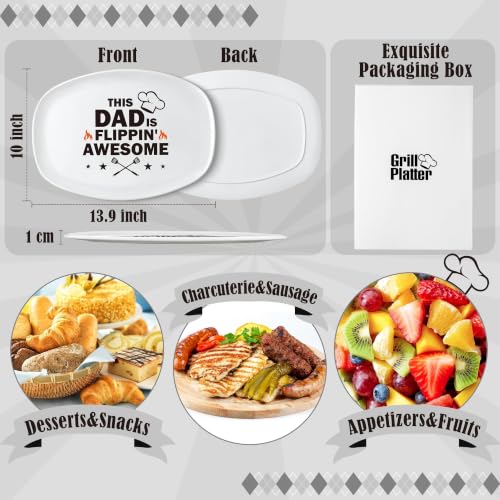R.HORSE Father Grill Platter - Dad Gift BBQ Serving Tray with Text Father2