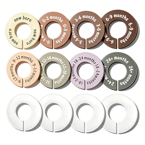 Baby Closet Dividers Set - 12 Pcs Double-Sided Size Organizers