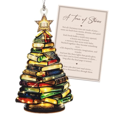 Velatree Book Lover Christmas Ornament - Unique Bookish Gift for Readers