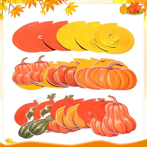 Thanksgiving Pumpkin Hanging Swirls - 18pcs Fall Decorations