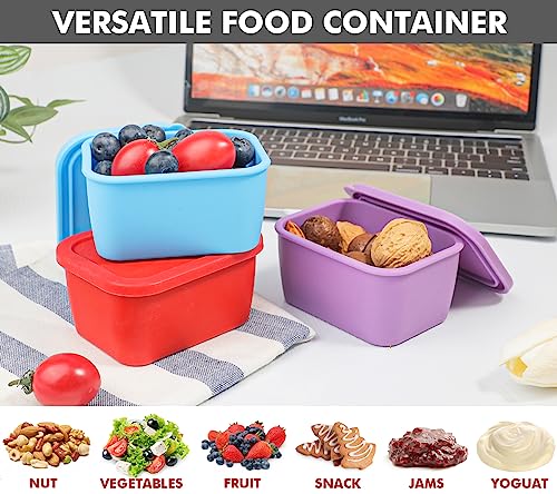 KOLUTI 3-Pack Silicone Snack Containers - 6 Oz, Leak-Proof & BPA Free