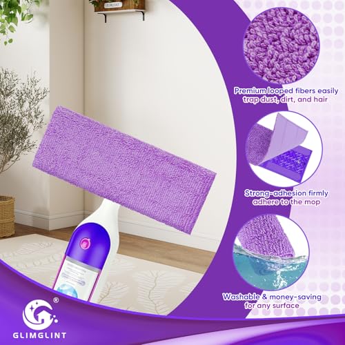 GLIMGLINT Reusable Microfiber Mop Pads for 13-15 Inch Spray Mops - 16 Pack