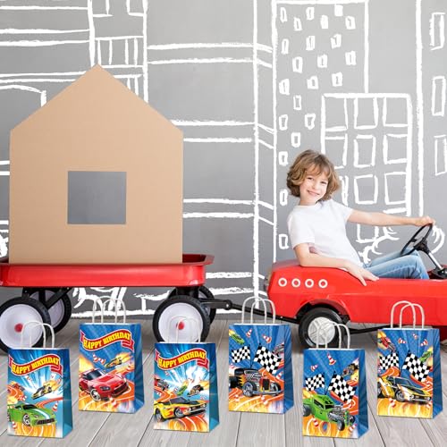 Party Greeting 12PCS Race Car Party Favor Bags - Hot Car Birthday Goodie Bags