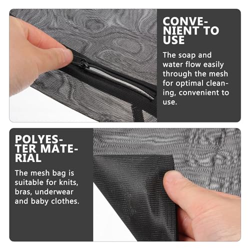 IMIKEYA Black Mesh Laundry Bags - 4pcs Heavy Duty Zipper Wash Bags