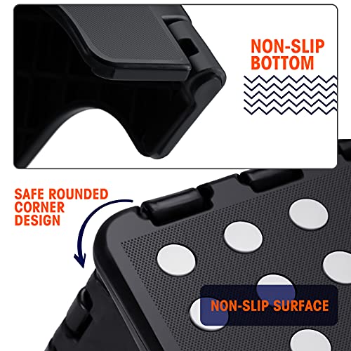 Korpai 9-Inch Folding Step Stool for Adults & Kids, Portable Non-Slip Stool