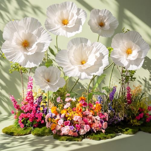 White Extra Large Christmas Poinsettia & Magnolia Flower Set - 6 Pieces