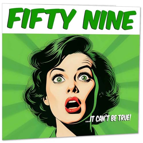 Funny 59th Birthday Card for Women - Comic Style 59 Years Old