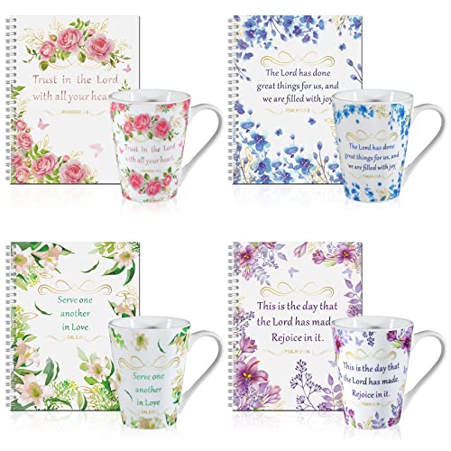 Christian Gift Set with Bible Verse Mugs & Journals - Religious Inspirational Gifts for Women