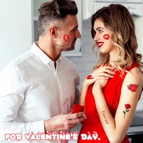 Red Lips Temporary Tattoo Stickers Sexy Lip Kiss Body Art 10 Sheets