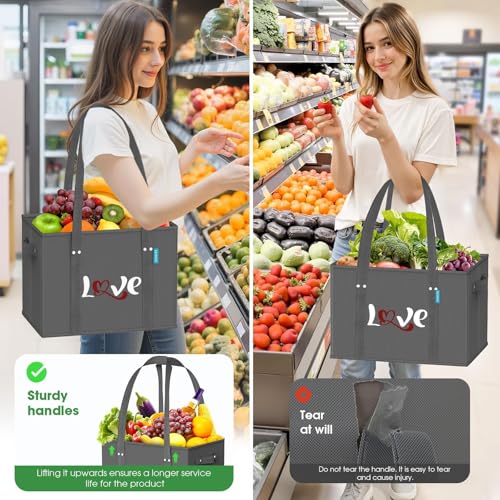 WISELIFE Extra Large Reusable Grocery Tote Bags - 3 Pack