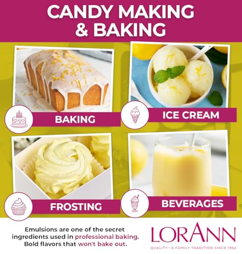LorAnn Oils Lemon Emulsion & Flavoring for Baking - 2 Fl Oz (Pack of 6)