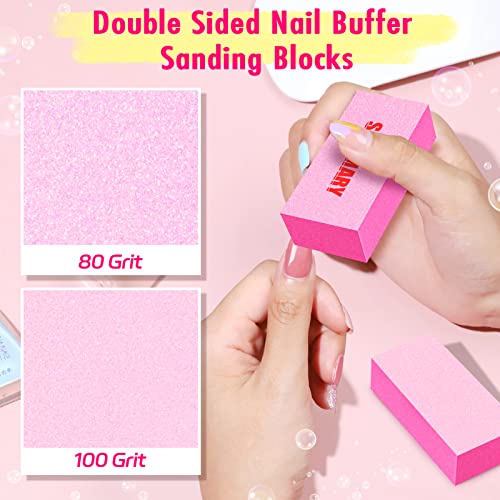 SALVMARY Nail File and Buffer Block Set - 8 Pcs Professional Manicure Kit