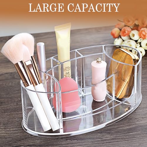 Acrylic Makeup Organizer - 9" x 5" Space-Saving Cosmetic Holder