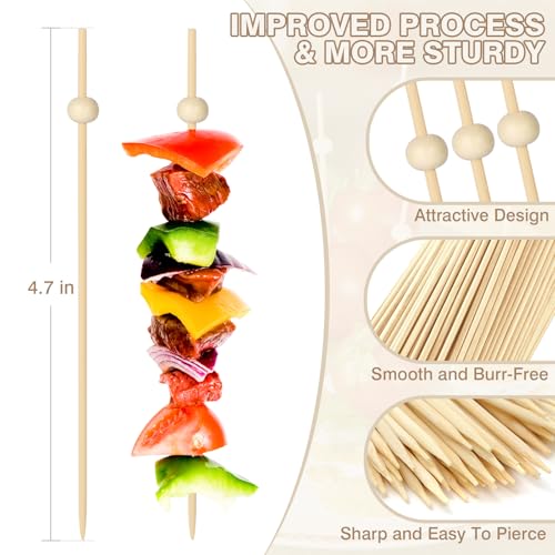 200PCS Natural Wooden Ball Cocktail Picks for Appetizers