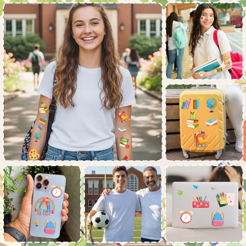 100 Days of School Temporary Tattoos - 200+ Party Favors & Classroom Rewards
