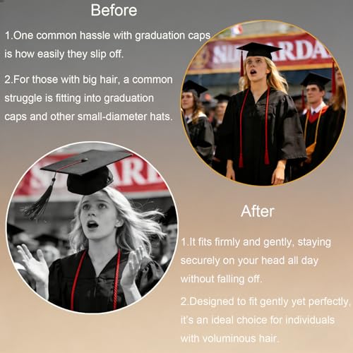 Zeyoy Graduation Cap Headband Insert - Adjustable Anti-Fall Hair Band