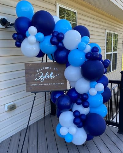 Blue Balloon Arch Kit - 102pcs Royal, Pastel & Metallic Blue Balloons