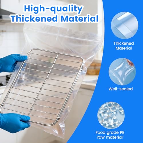 Heavy Duty Oven Rack Cleaning Bags - 6-Pack, Reusable & Leak-Resistant