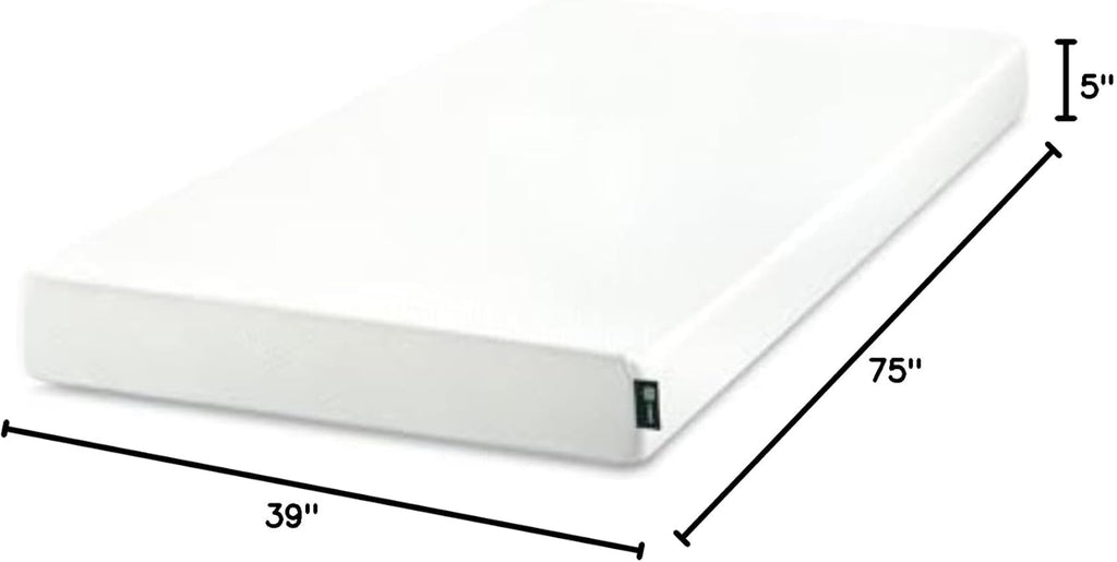 Zinus 5 Inch Twin Green Tea Memory Foam Mattress - Medium Firm, Zoned Pressure Relief, Safe & Fiberglass Free