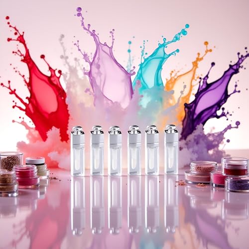 PurYupearl 6 Pcs 3ml Empty Clear Lip Gloss Tubes and Refillable Containers
