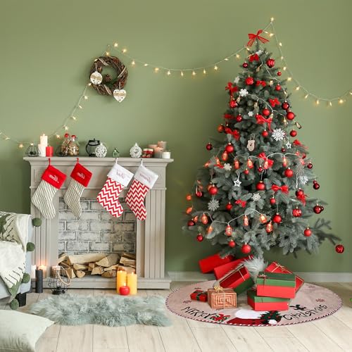 Mr. Pen Christmas Tree Skirt 48 Inch Burlap Holiday Decor