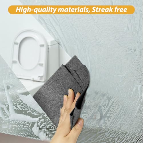 DyPinYise 8PCS Black Reusable Microfiber Cleaning Cloths - Thickened, Streak-Free