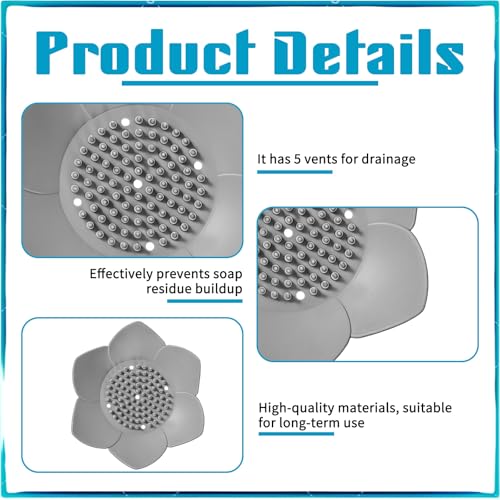 Lotus Silicone Soap Dish Set - 2 PCS Self-Draining Shower Tray