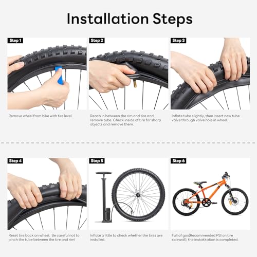 2 PCS 14 Inch Heavy Duty 14x1.75/2.25 Bike Tubes AV32mm Schrader Valve 45/57-254 Inner Tubes Compatible with 14 x 1.75 14x1.90 14x1.95 14x2.0 14x2.10 14x2.125 14x2.25 Bike Bicycle Tire Tubes