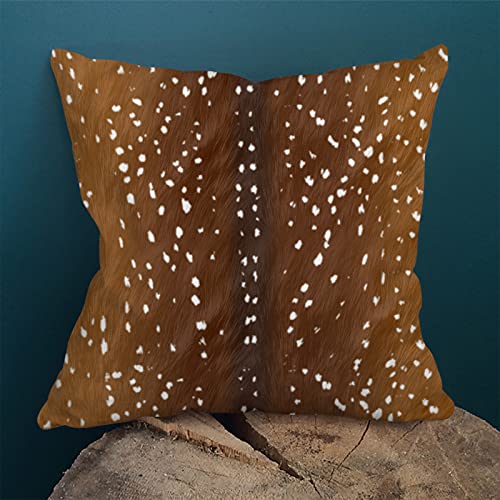 Deer Print Throw Pillow Cover 20x20 Inch, Double-Sided Fawn Pattern