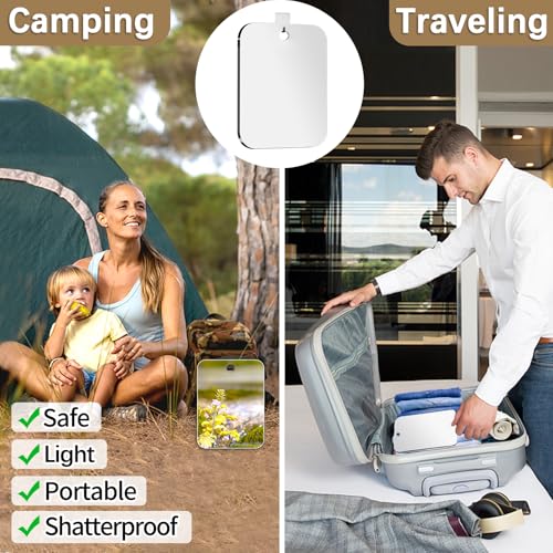 JKNEIWA 2-Pack 8x6 Inch Shatterproof Acrylic Mirror for Shaving and Travel