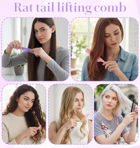 Thrymme 6 Pcs Rat Tail Comb Set for Hair Parting and Styling