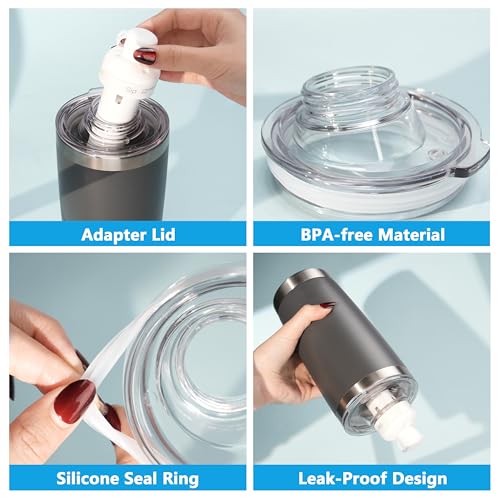 1 Pack Tumbler Adapter - for YETI Rambler 16/20 oz Tumblers & Cirkul Flavors Cartridges, BPA - Free, Leak - Proof (Tumbler & Cirkul not included)