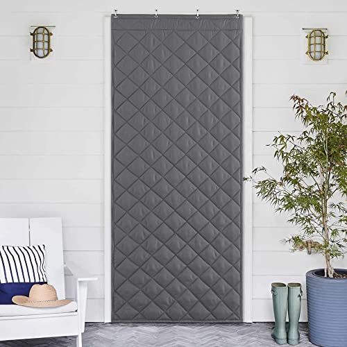 NICETOWN Thermal Insulated Door Curtain, 34"x82", Grey - Energy Saving & Windproof