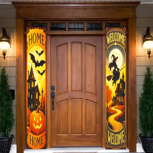 BlissYard Halloween Door Banner 12x71" - Spooky Welcome Sign