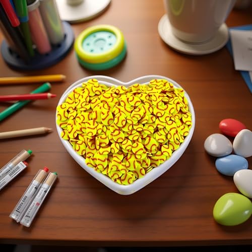 Dwuww 10g Yellow Softball Polymer Clay Slices 5mm for Slime and Crafts