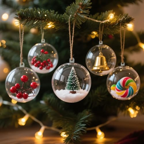 Clear Fillable Ornaments 80mm - 10 Pack Plastic DIY Craft Balls