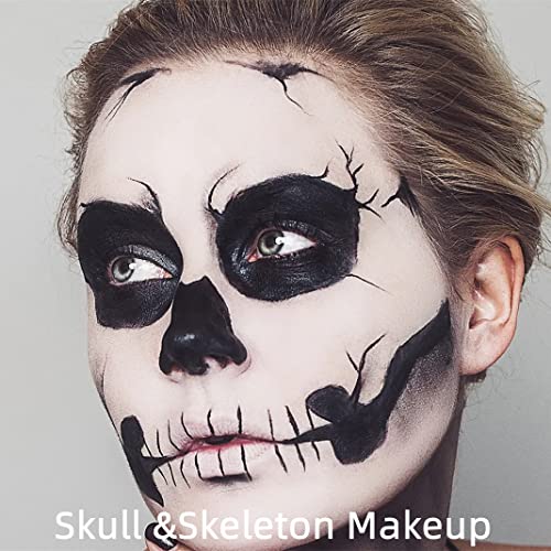 Mysense Clown White Face & Body Paint, Water-Activated Makeup, 20g