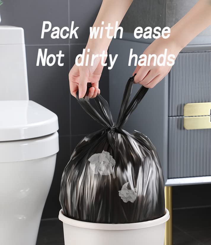 100 Count Durable 4 Gallon Black Trash Bags with Handles
