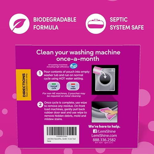 Lemi Shine Washing Machine Cleaner - Citric Acid Powder & Wipes
