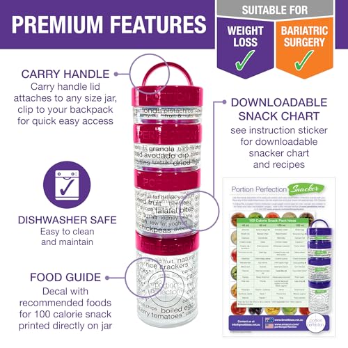 Pink 100 Cal Portion Control Snack Containers for Weight Management