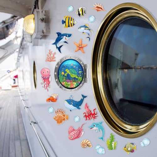 24 Pcs Ocean Sea Animal Door Magnets - Fish, Turtles, Sharks