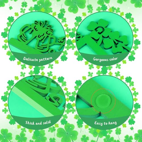 St. Patrick's Day Wooden Shamrock Door Corner Decor - 11x8.9in