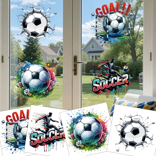 USA Soccer 2026 Window Clings - 4 Large Reusable Static Stickers