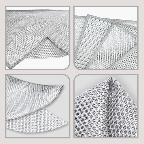 Double-Layer Wire Cleaning Cloths - Non-Scratch Dishcloths (10 Pack)