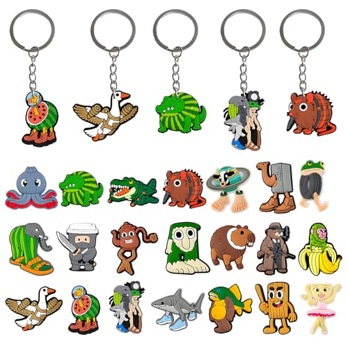 21PCS Italian Brainrot Keychain Set for Backpack Decor