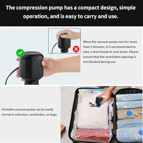 Kissleaf Portable Electric Vacuum Pump for Storage Bags - Black