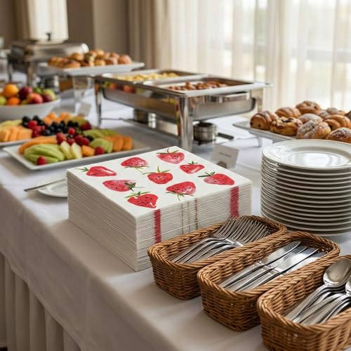 Strawberry Design 3-Ply Luncheon Napkins - 20 Pack