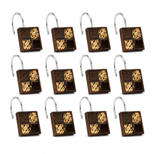Zahari Home Zambia Animal Shower Curtain Hooks - 12 Pack Resin