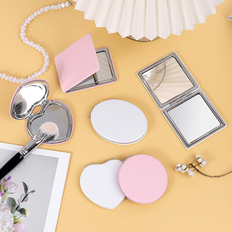 Monogram Compact Makeup Mirror Double Sided Travel Pocket Mirror