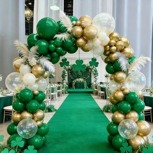 60pcs Green & Gold Latex Balloons for Parties & Celebrations